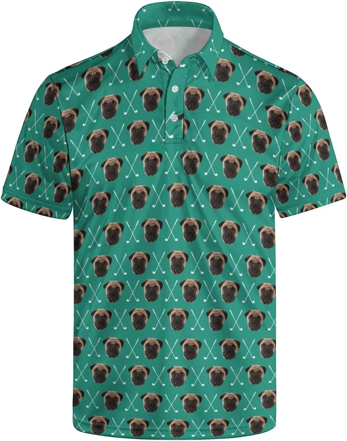 Funny Polo Shirt for Men Fashion Print Short Sleeve Golf Polos Shirts Quick Dry Performance Summer Shirt Golf Outfits