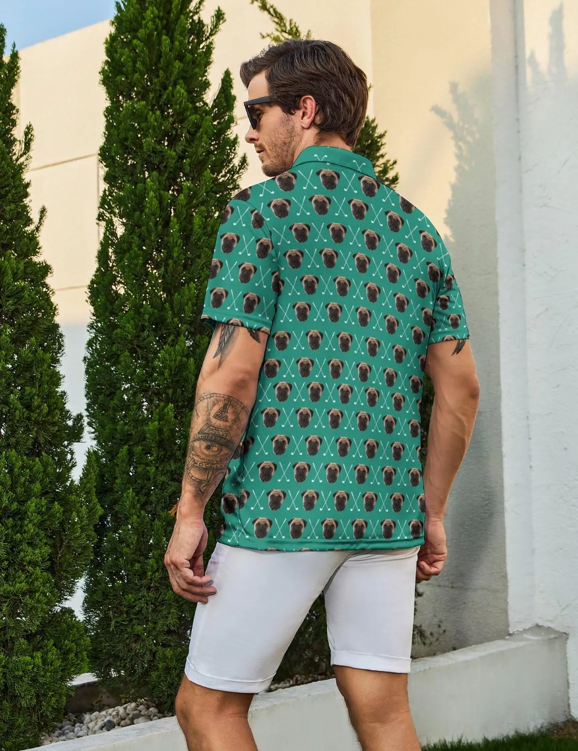 Funny Polo Shirt for Men Fashion Print Short Sleeve Golf Polos Shirts Quick Dry Performance Summer Shirt Golf Outfits