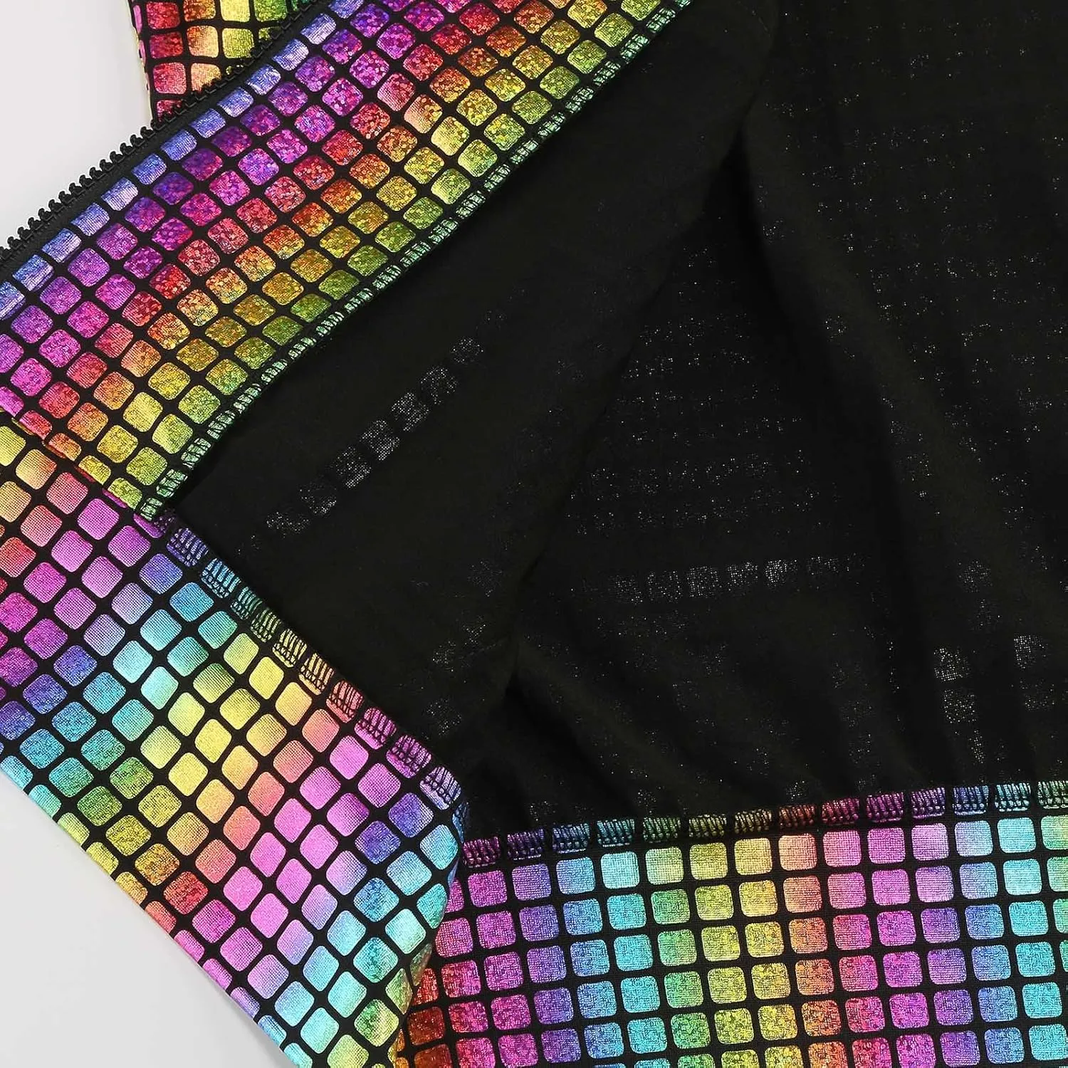 GRAJTCIN Metallic Sleeveless Hooded Vest for Men Zip Up Disco Vest Metallic Shirts