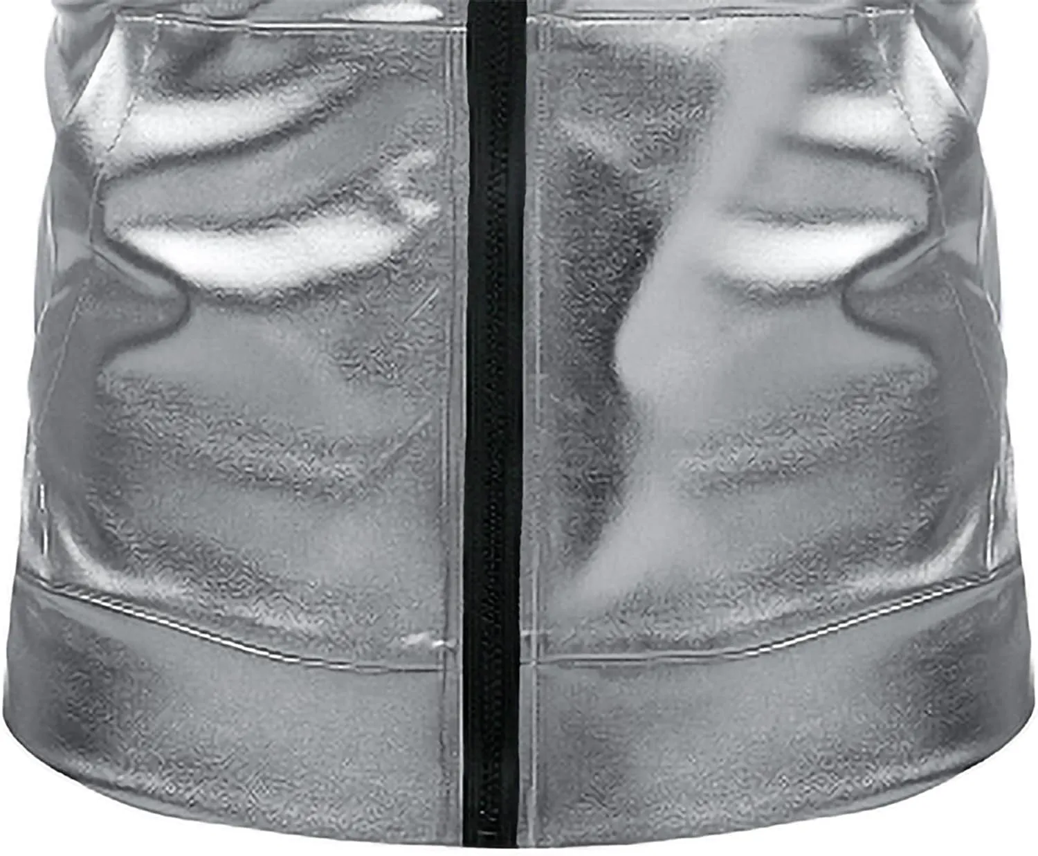 GRAJTCIN Metallic Sleeveless Hooded Vest for Men Zip Up Disco Vest Metallic Shirts