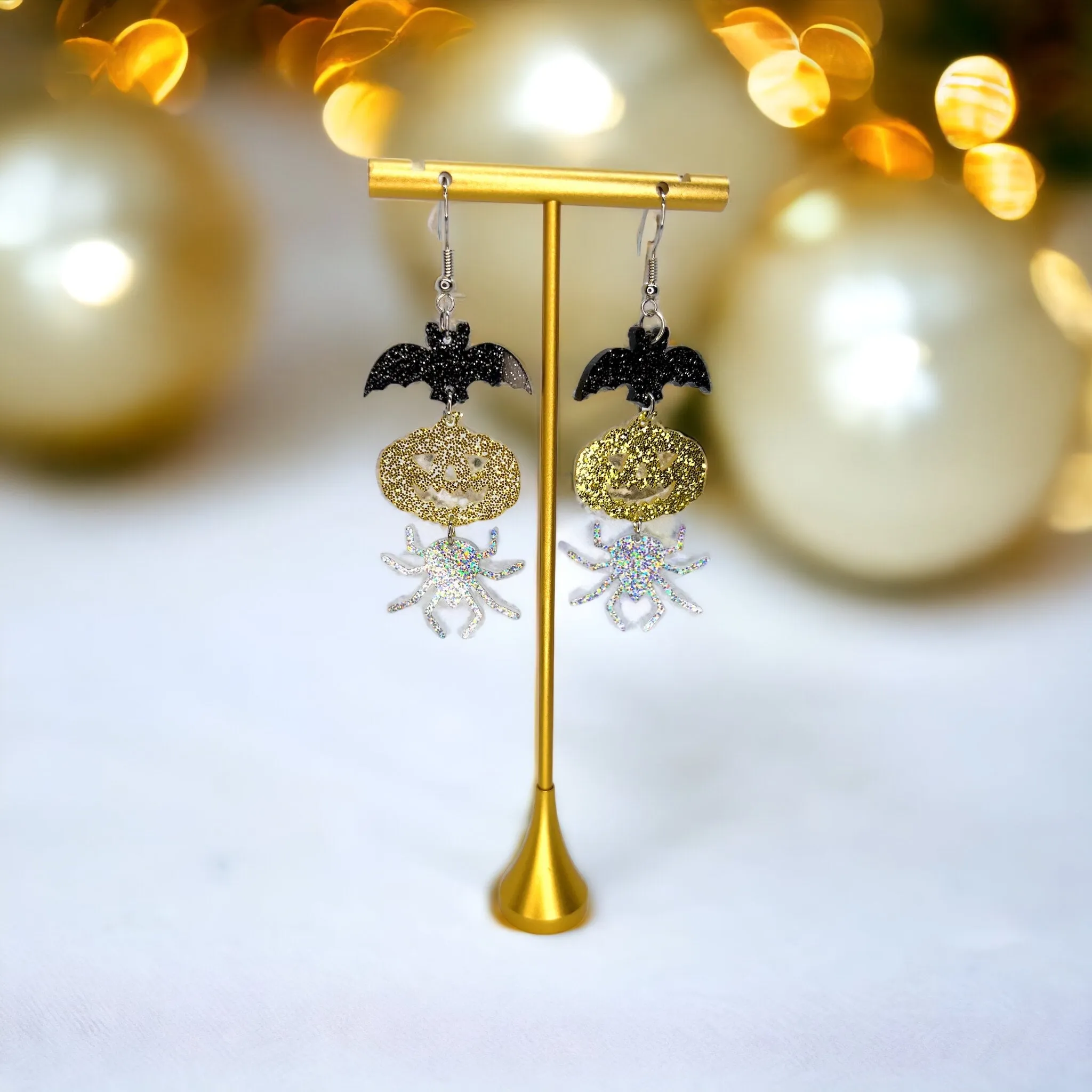 Halloween Earrings - Spider Earrings, Halloween Accessories , Pumpkin Earrings, Halloween Costume, Halloween Teacher
