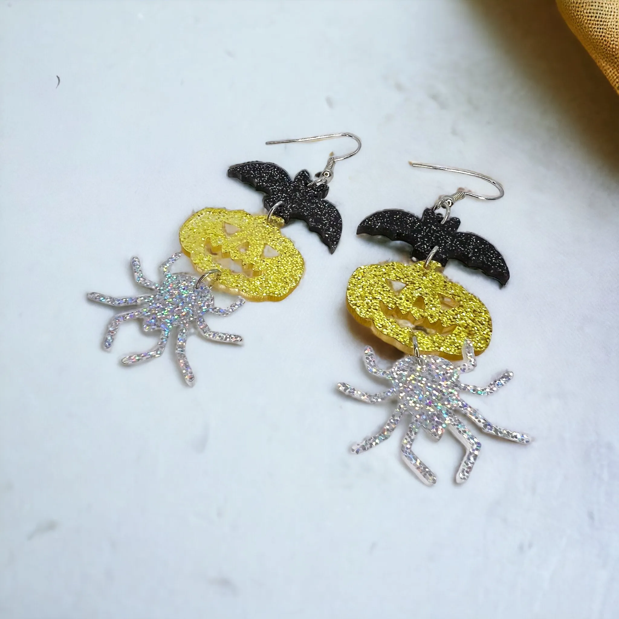 Halloween Earrings - Spider Earrings, Halloween Accessories , Pumpkin Earrings, Halloween Costume, Halloween Teacher