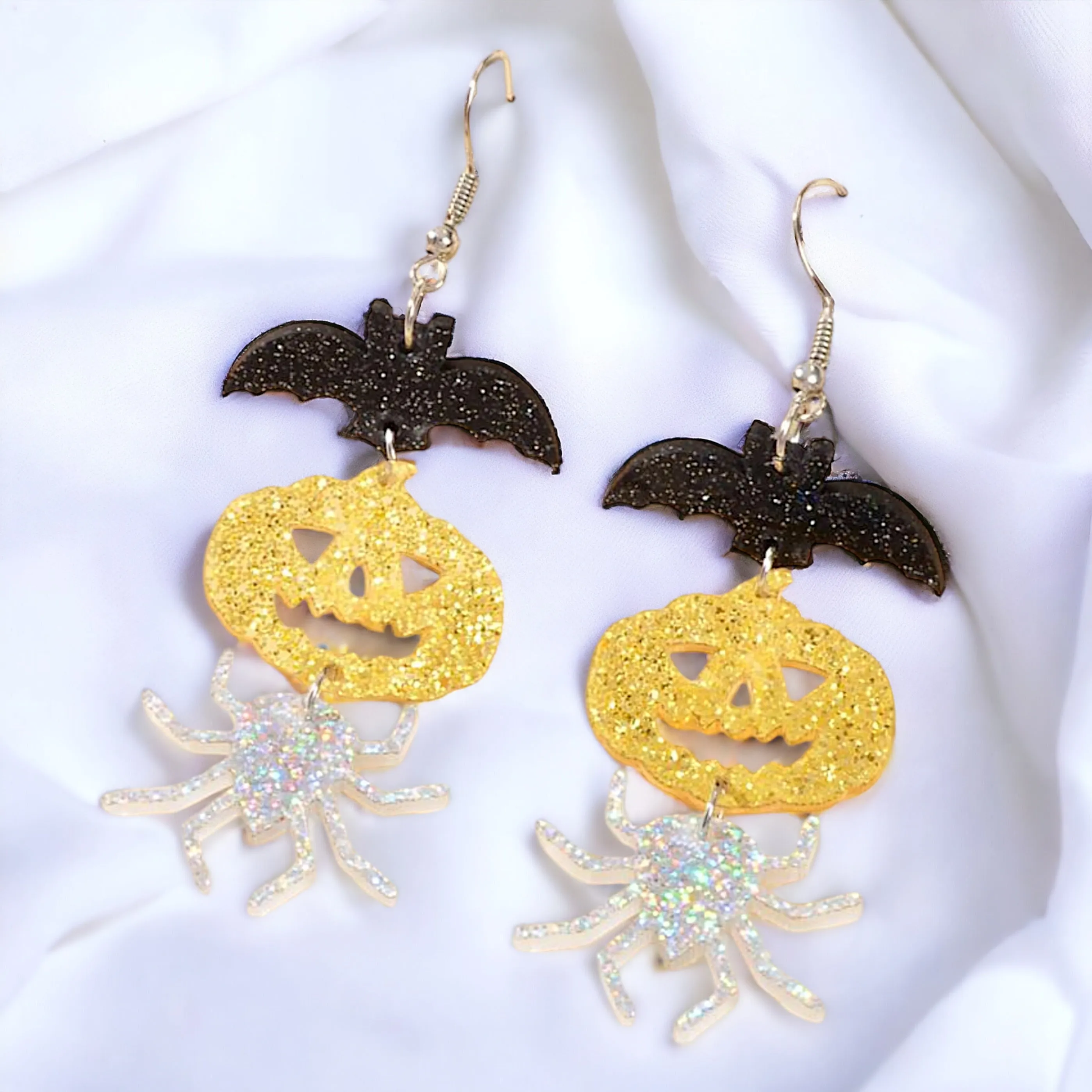 Halloween Earrings - Spider Earrings, Halloween Accessories , Pumpkin Earrings, Halloween Costume, Halloween Teacher