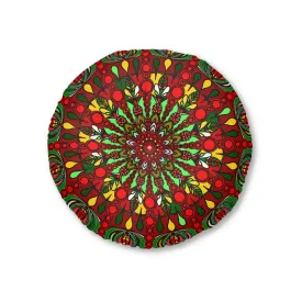 Handmade Mandala Art Floor Cushion - Round Tufted Pillow