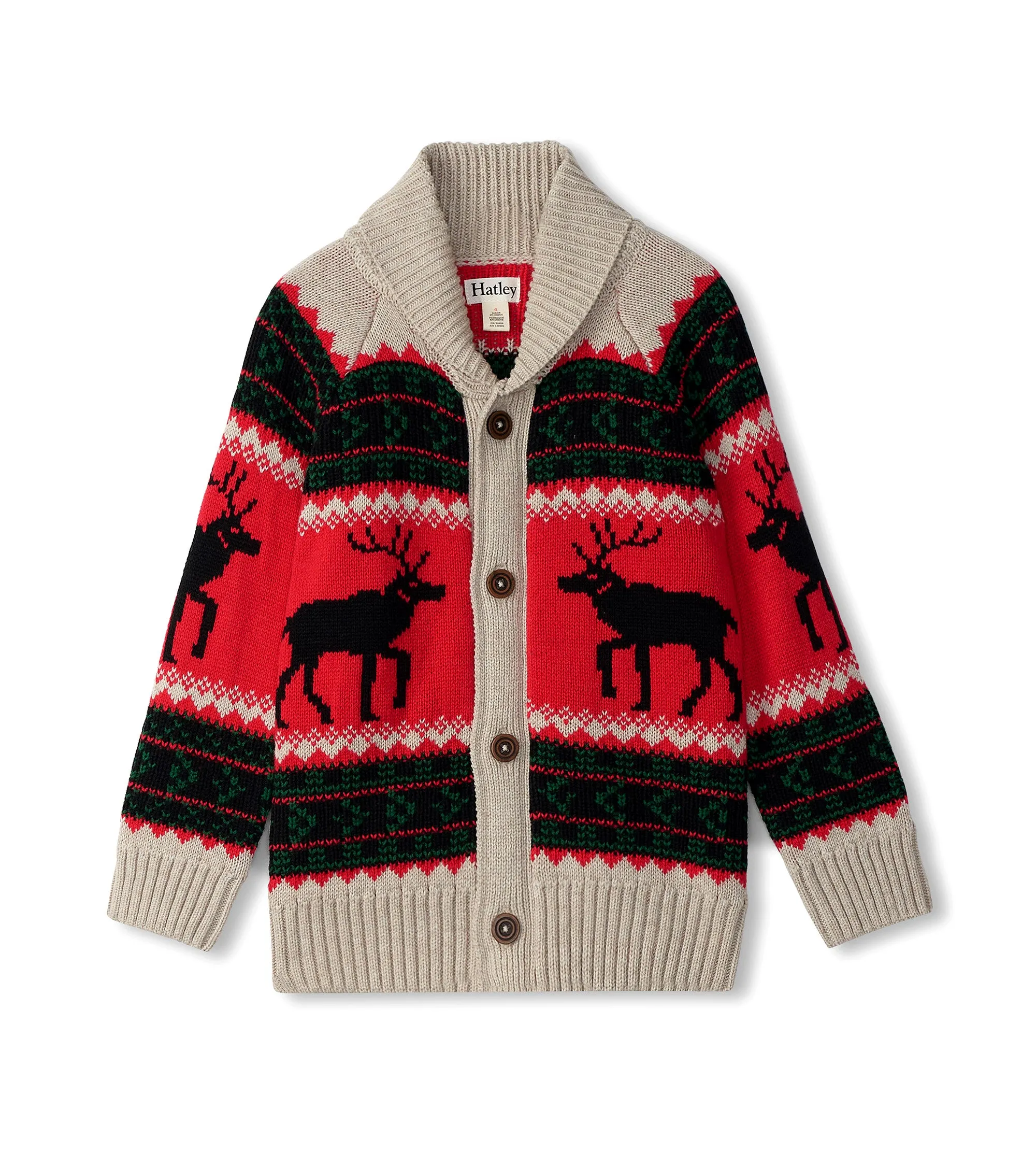 Hatley Cardigan - Holiday Elks