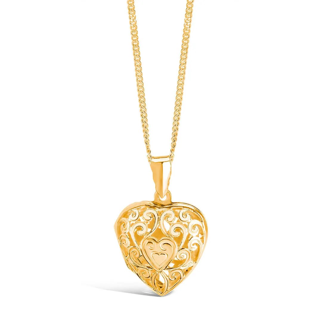 Heart Locket Necklace | Gold