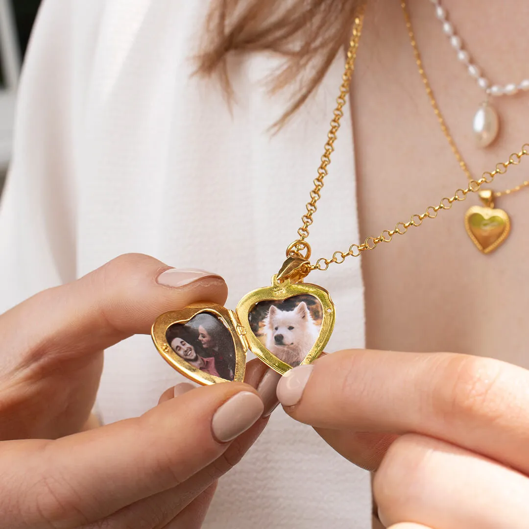 Heart Locket Necklace | Gold