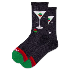 HOTSOX Women's Metallic Martini Crew Sock