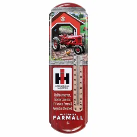 IH Farmall Covered Bridge Metal Thermometer