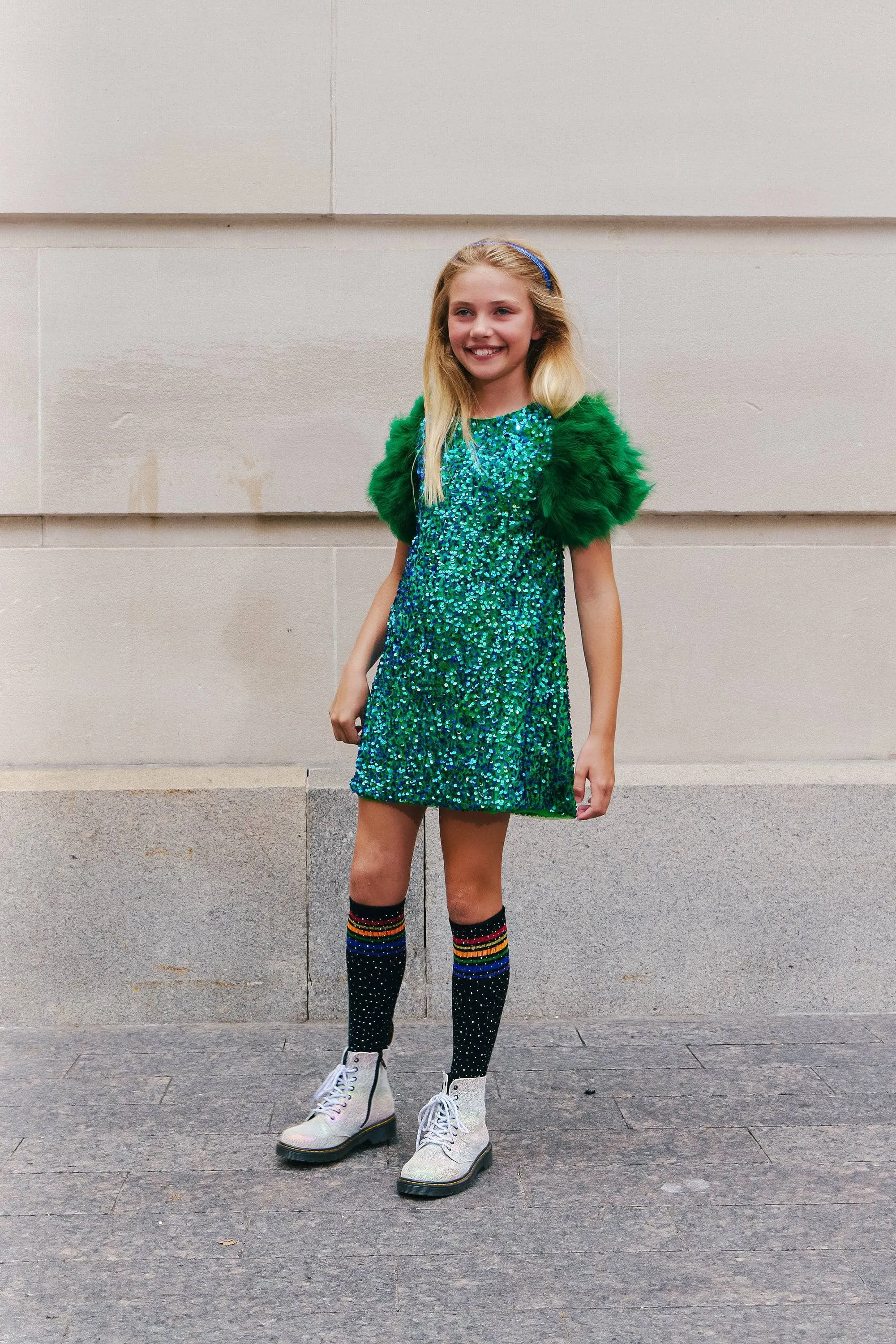 Jade Feather Party Dress
