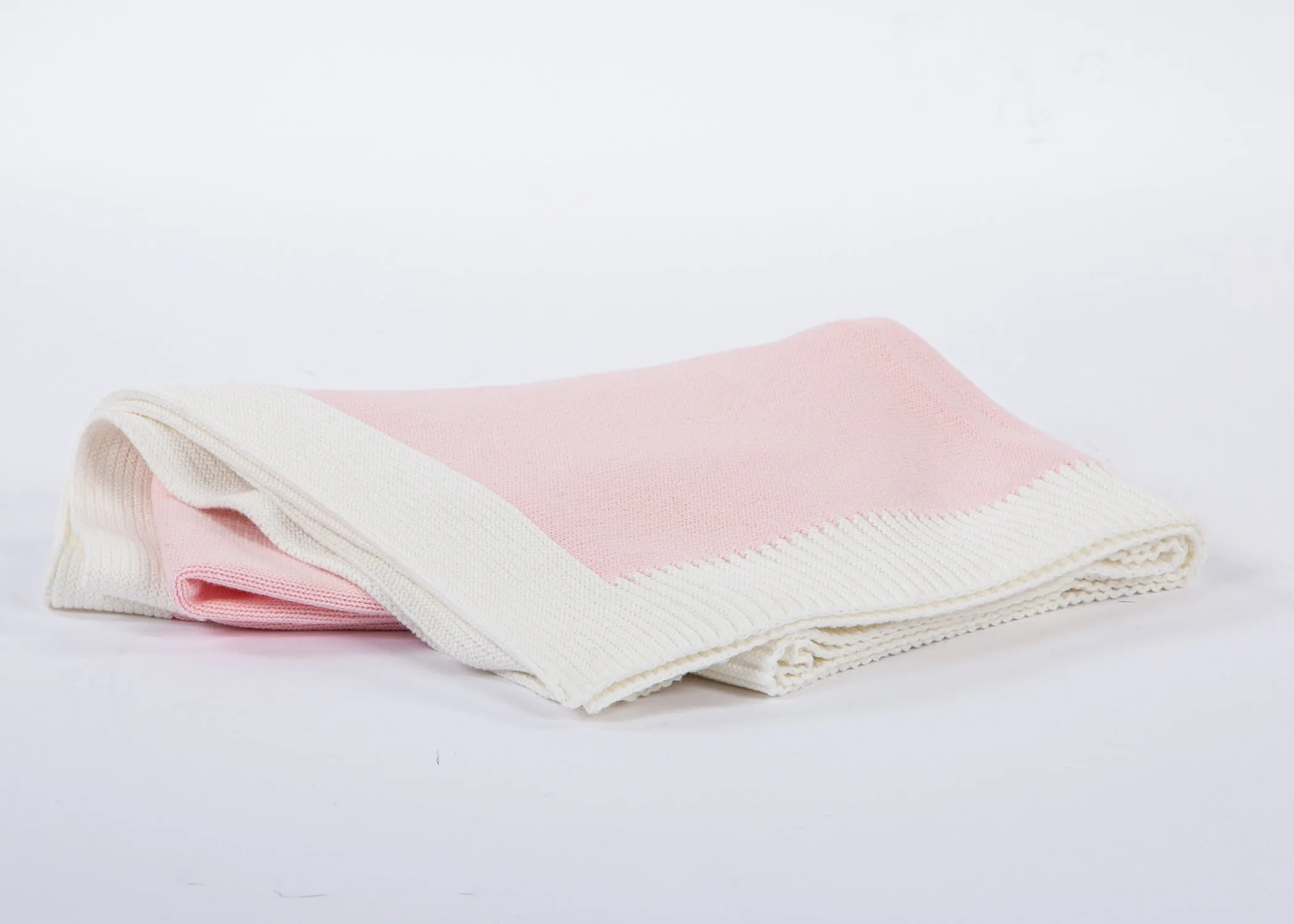 Jersey Knit Blanket with Contrast Rib Border