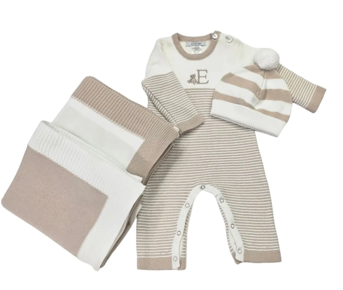 Jersey Knit Blanket with Contrast Rib Border