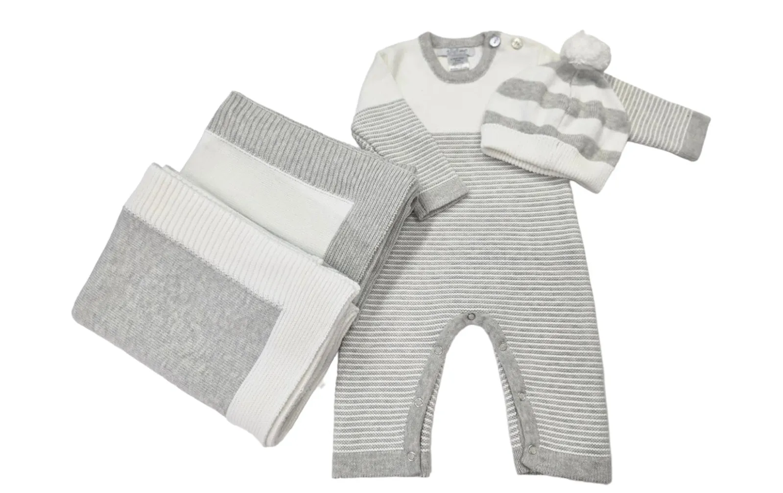 Jersey Knit Blanket with Contrast Rib Border