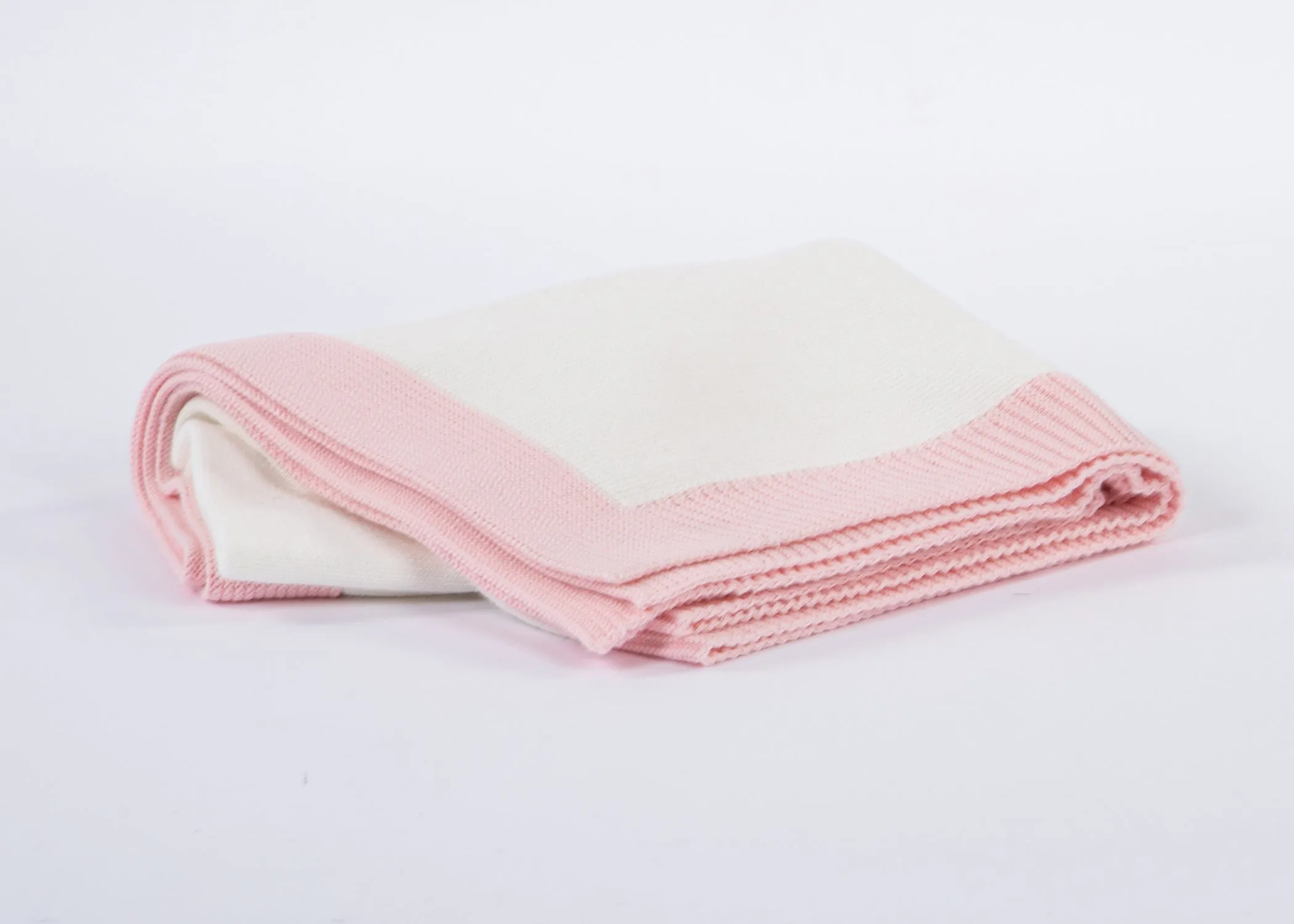 Jersey Knit Blanket with Contrast Rib Border