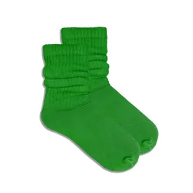 Luxurious Kelly Green Slouch Socks for Women - Medium Size (Fits Shoe Sizes 5-10)