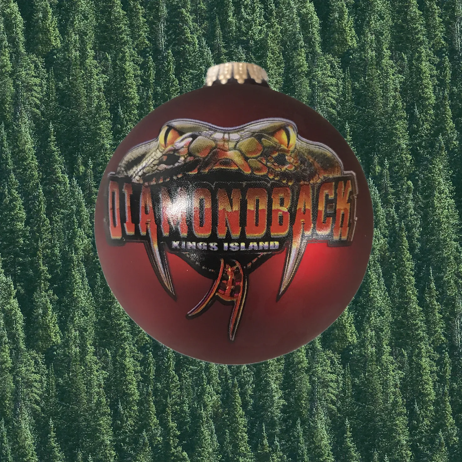 Kings Island Diamondback Glass Ball Ornament