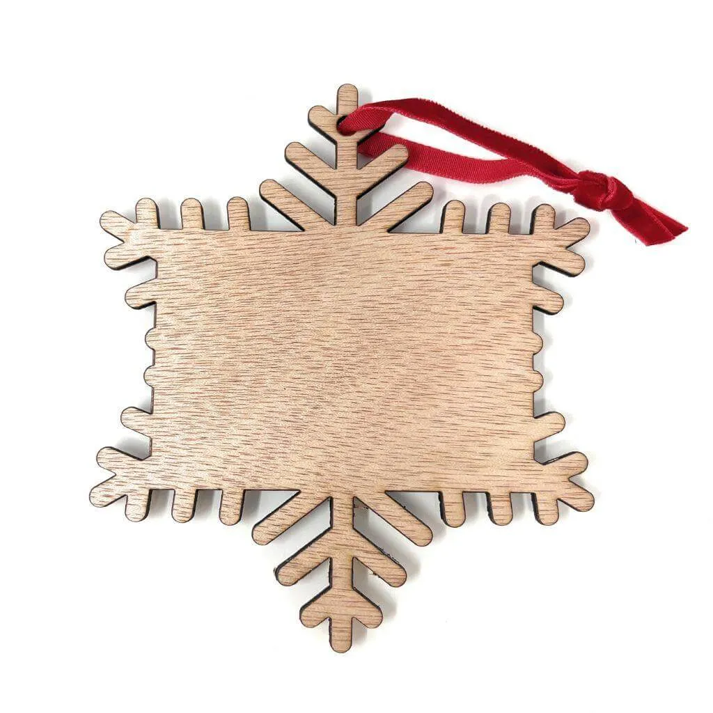 L4 Wooden Snowflake Hanger - Insert 70 x 45mm - Pack of 6