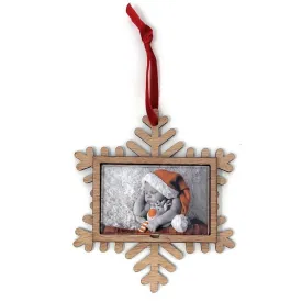 L4 Wooden Snowflake Hanger - Insert 70 x 45mm - Pack of 6