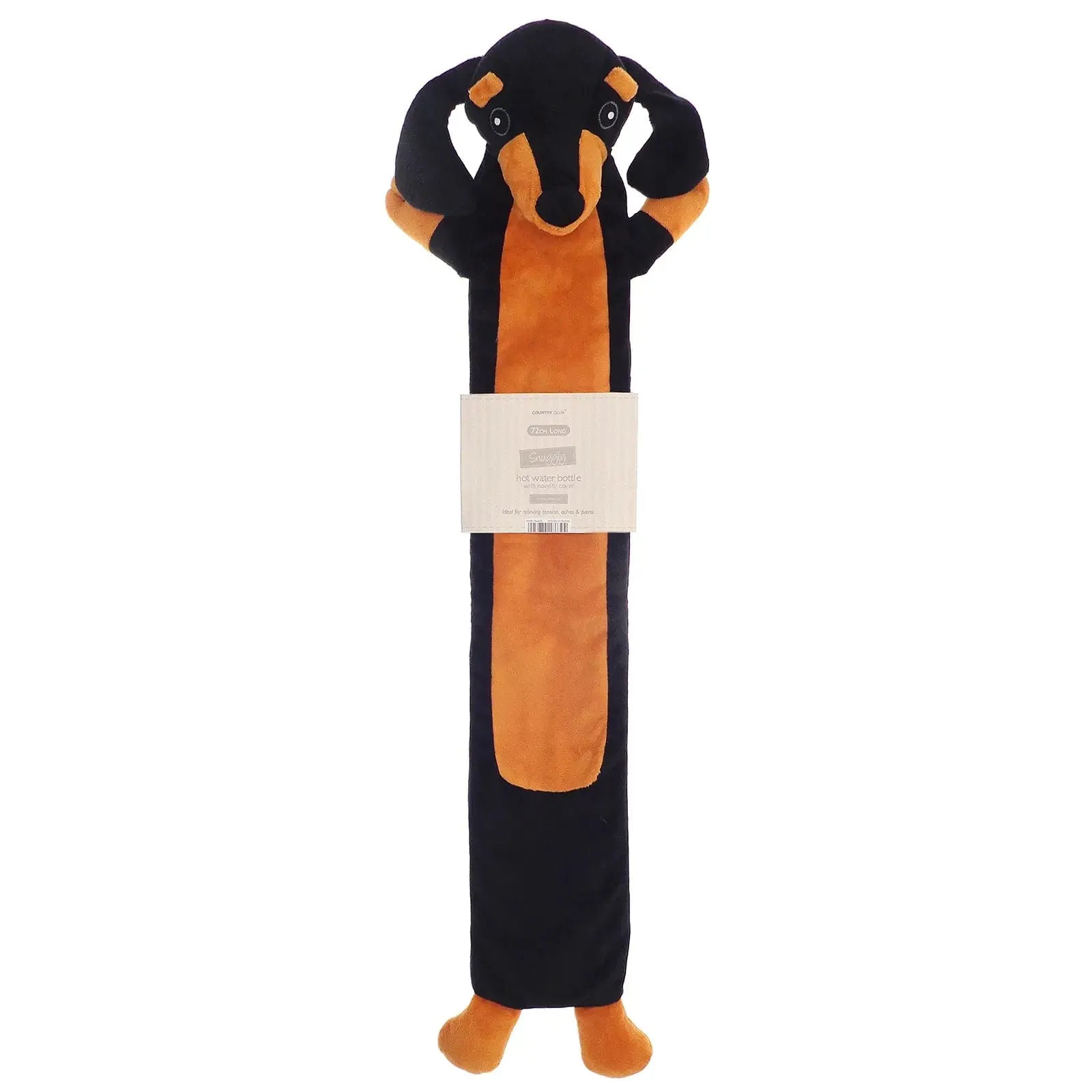 Long Hot Water Bottle Novelty Plush Animal Cover 2 Litre 72cm