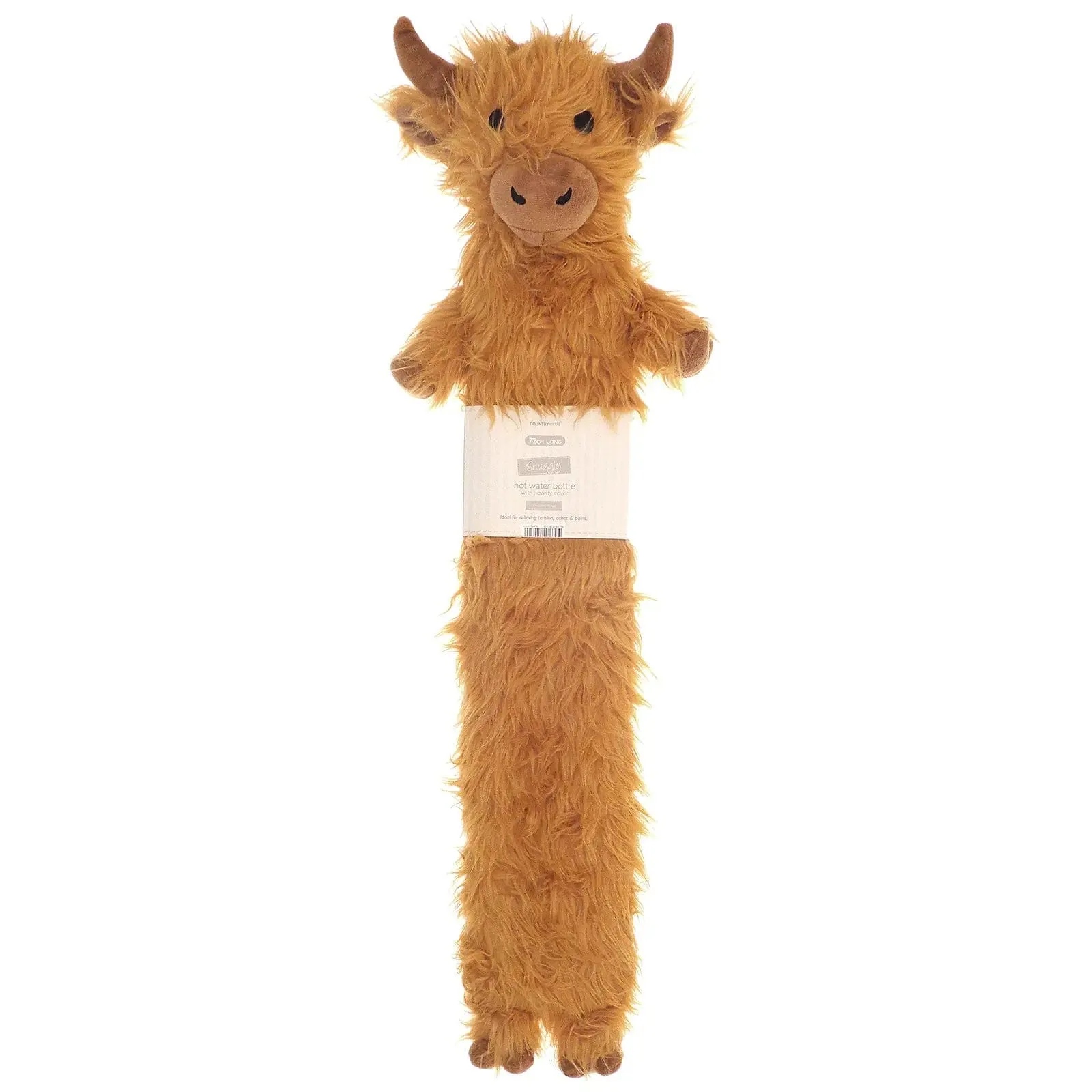Long Hot Water Bottle Novelty Plush Animal Cover 2 Litre 72cm