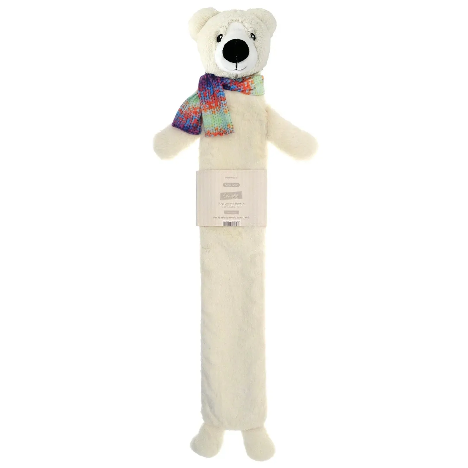 Long Hot Water Bottle Novelty Plush Animal Cover 2 Litre 72cm