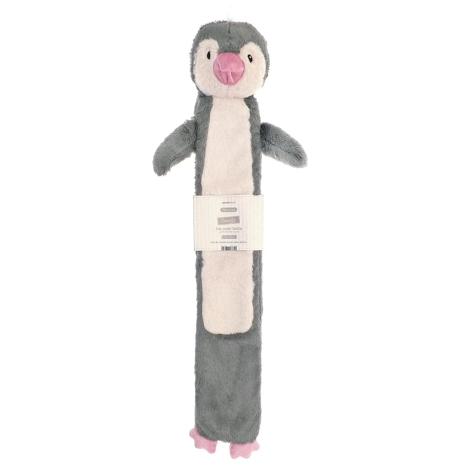 Long Hot Water Bottle Novelty Plush Animal Cover 2 Litre 72cm