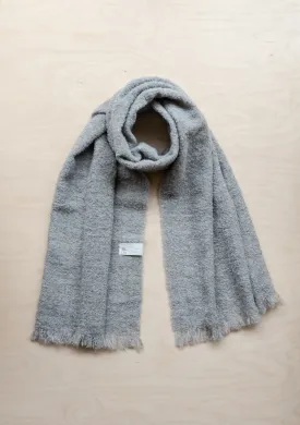 Men's Alpaca Oversized Scarf in Light Grey Melange