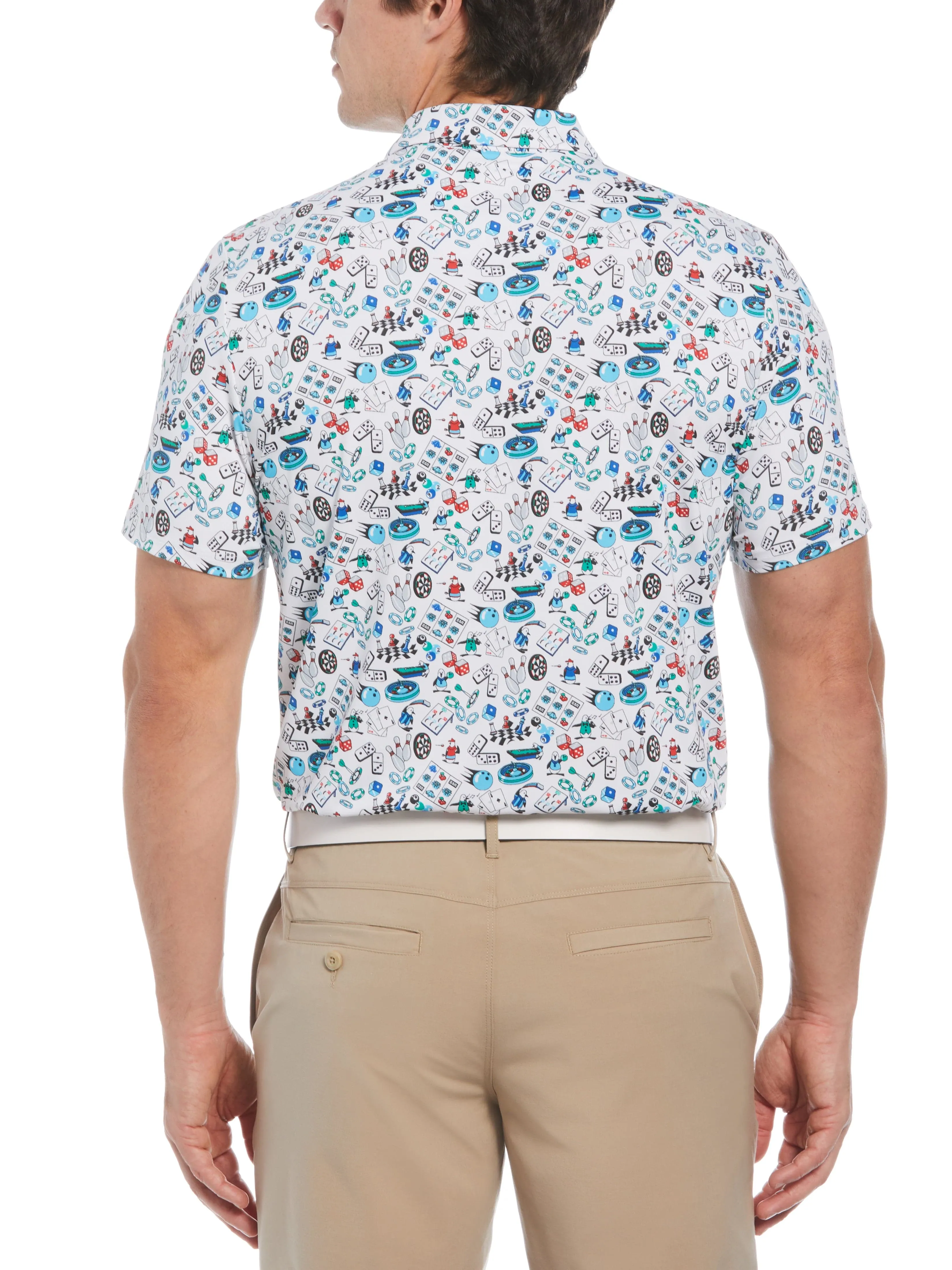Men's Novelty Games Print Short Sleeve Golf Polo Shirt