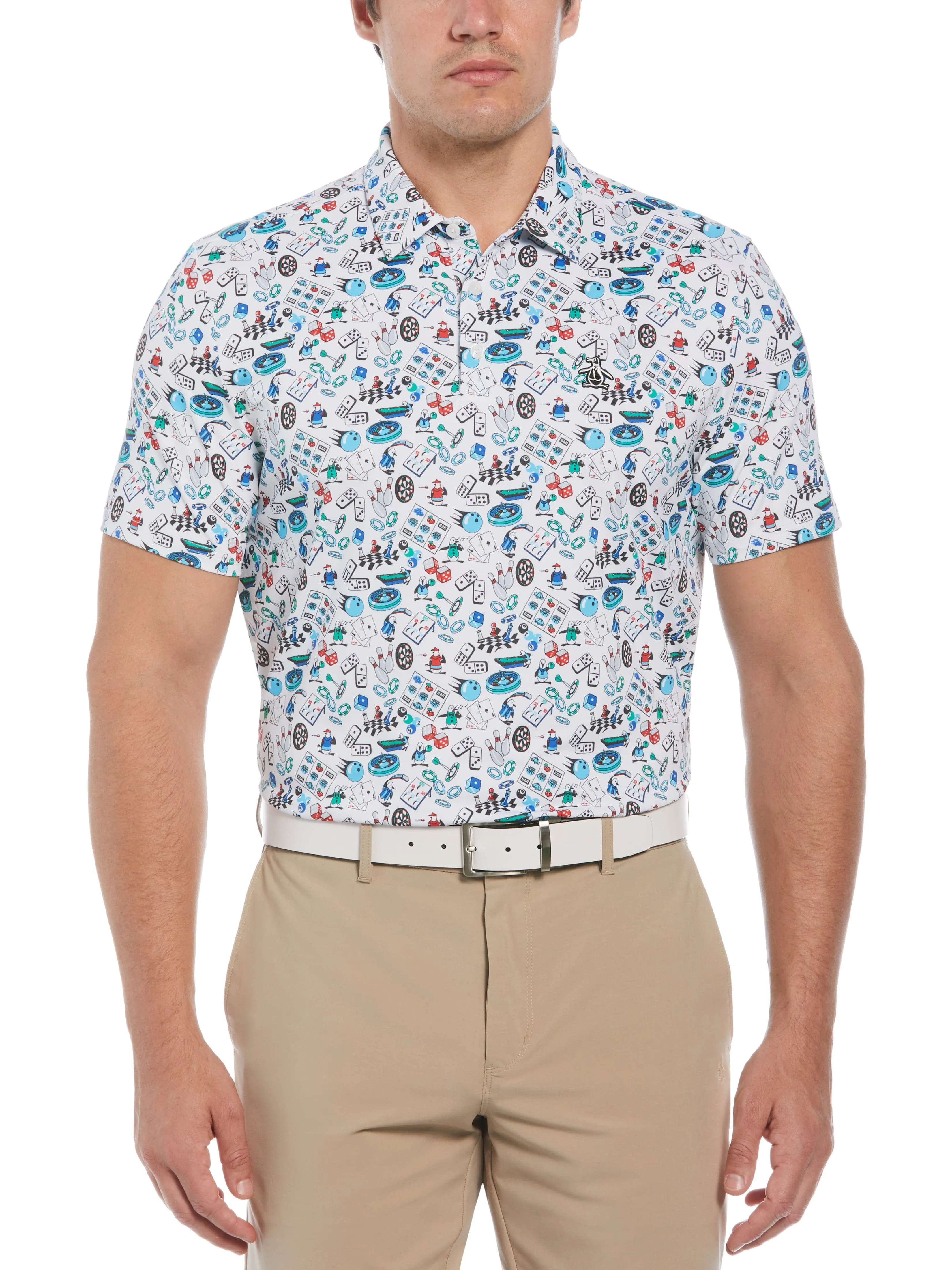 Men's Novelty Games Print Short Sleeve Golf Polo Shirt