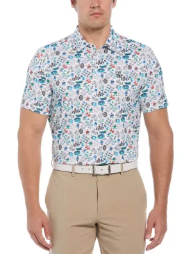 Men's Novelty Games Print Short Sleeve Golf Polo Shirt
