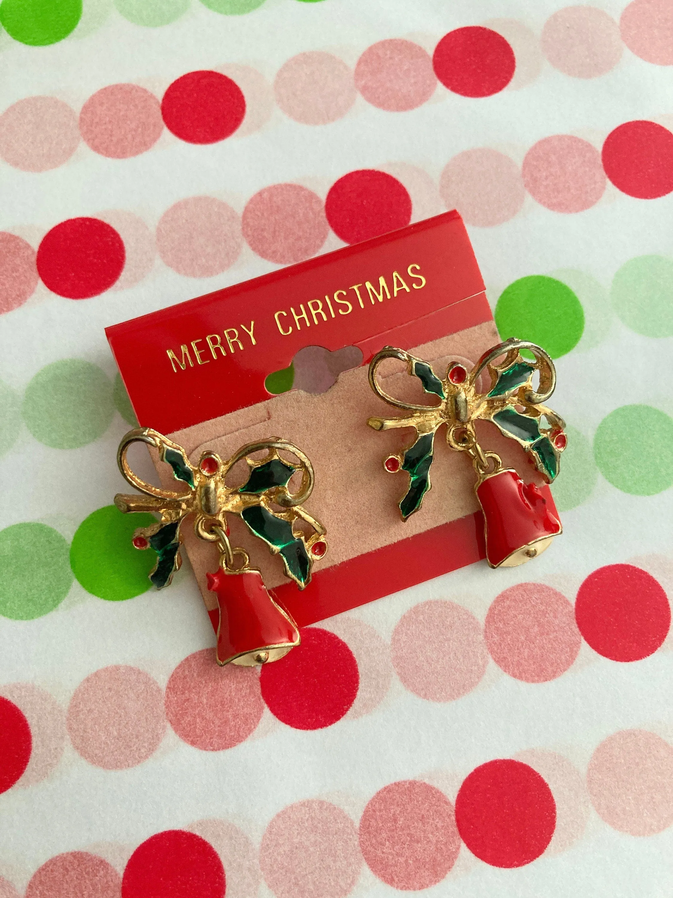 'Merry Christmas' Jingle Bell Post Earrings
