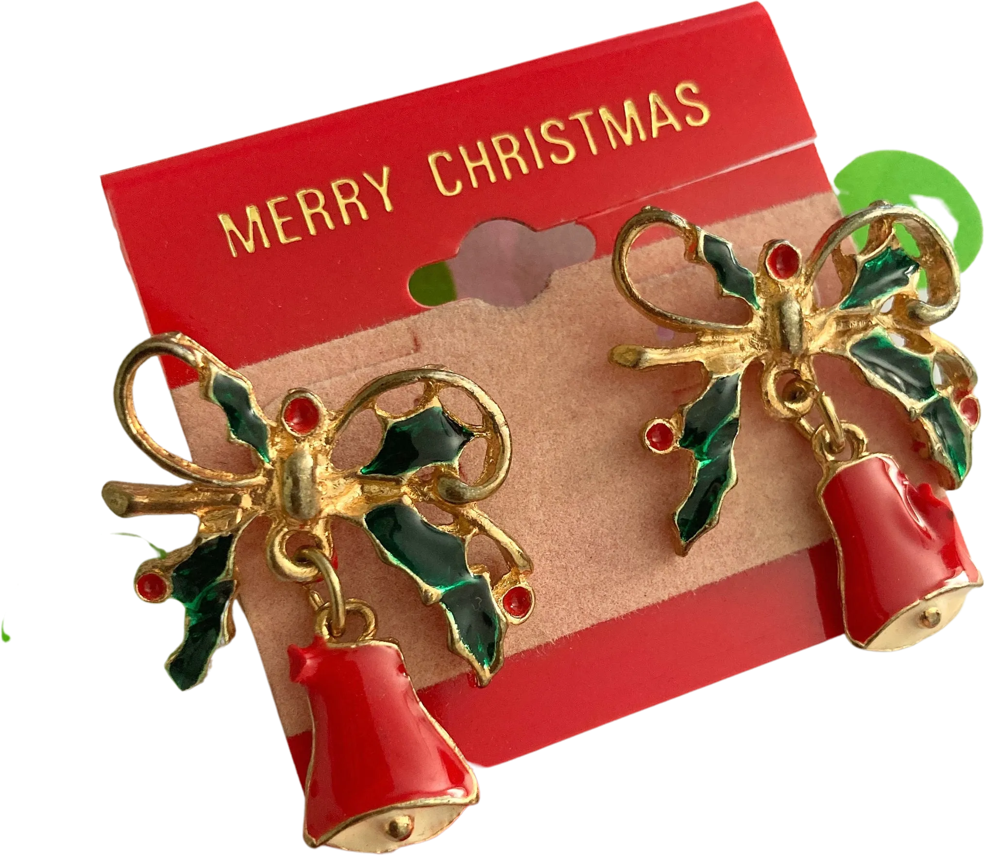 'Merry Christmas' Jingle Bell Post Earrings
