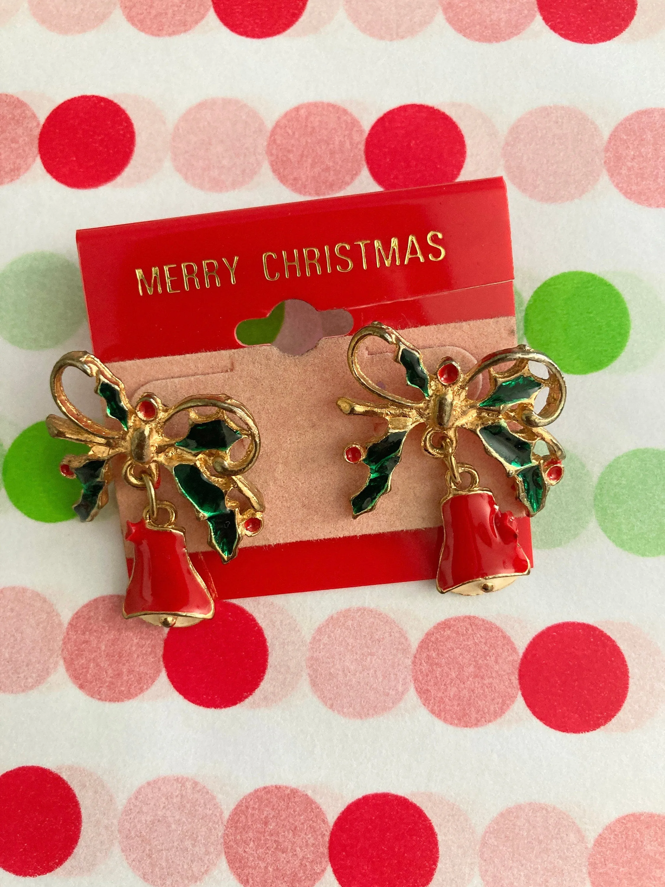 'Merry Christmas' Jingle Bell Post Earrings