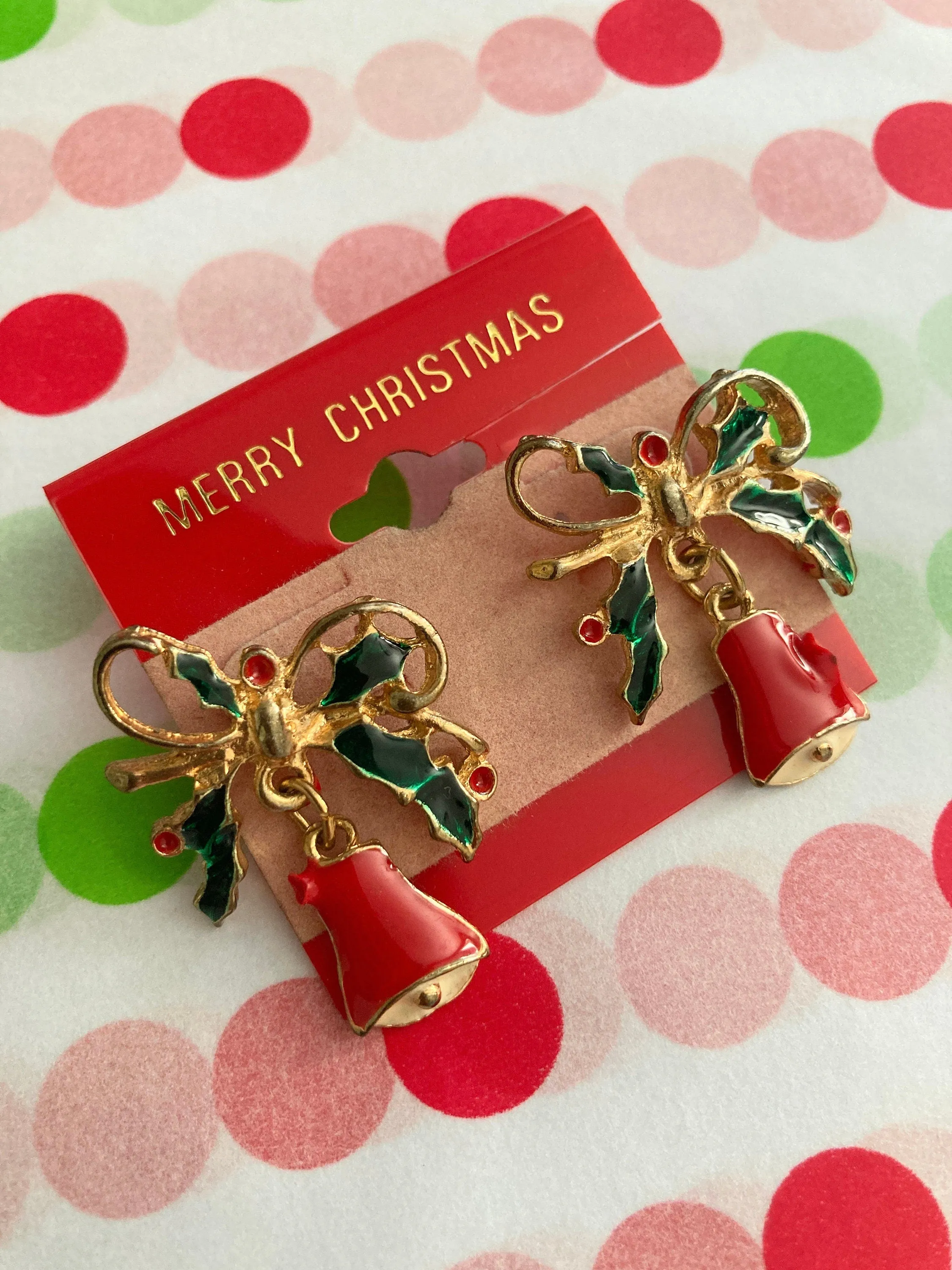 'Merry Christmas' Jingle Bell Post Earrings