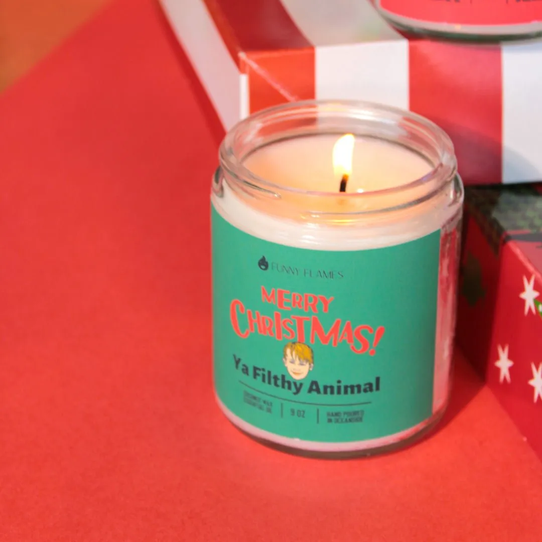 Merry Christmas, Ya Filthy Animal - Funny Holiday Gift Candle 9oz.