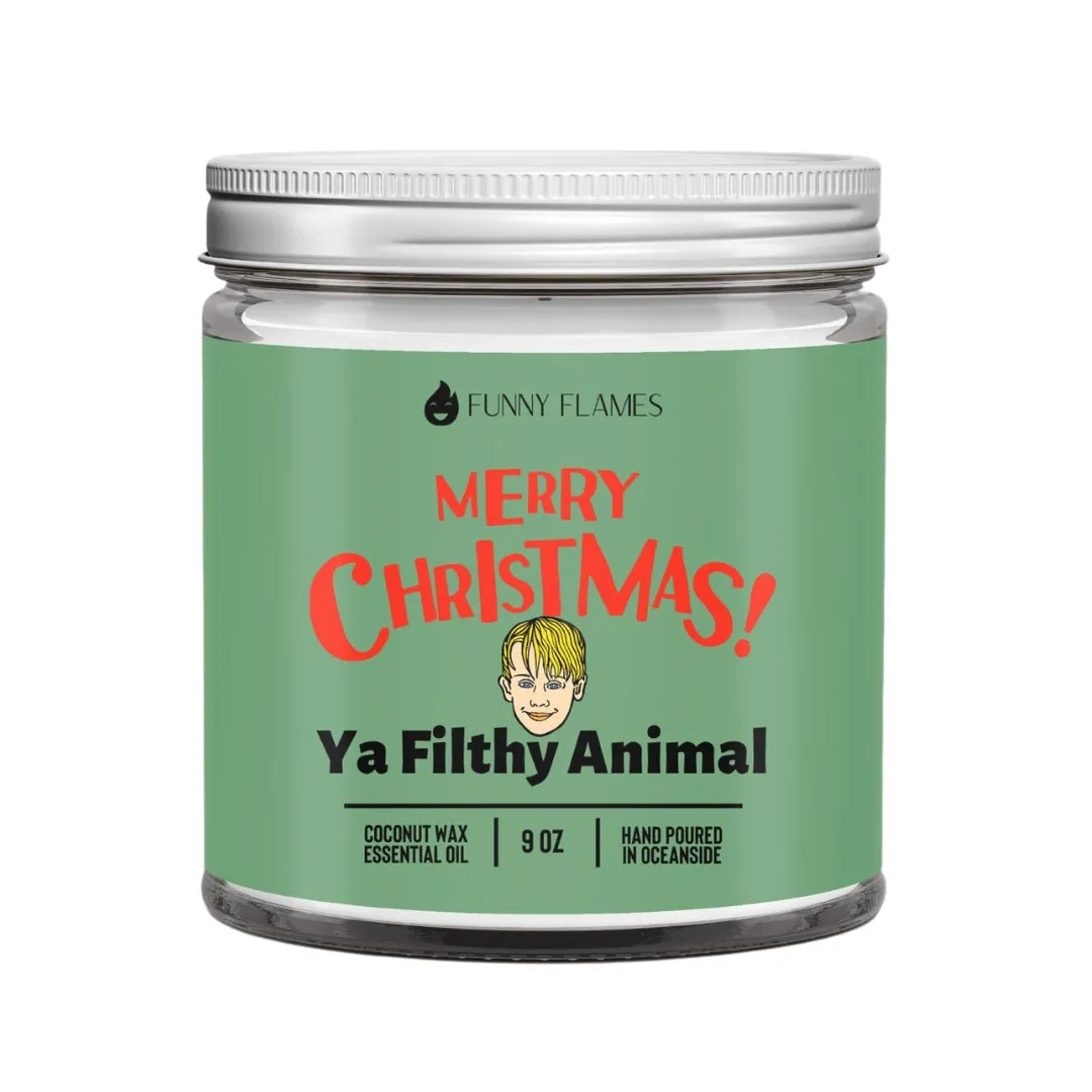 Merry Christmas, Ya Filthy Animal - Funny Holiday Gift Candle 9oz.