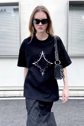 Meteor deconstruction contrasting color T-shirt