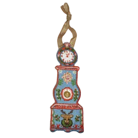 Nutcracker Embroidered Ornament - Party Scene Clock