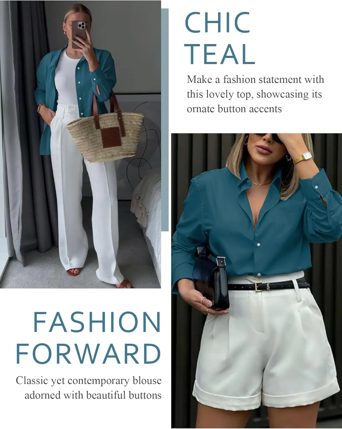 Odosalii Womens Button Down Shirts V Neck Rolled Up Long Sleeve Tops Elegant Dressy Blouses Business Casual Outfits
