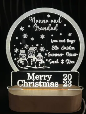 Personalised snow globe Christmas message led lampdecoration  any message  acrylic ornament gift, Christmas gift by Crystal wedding uk