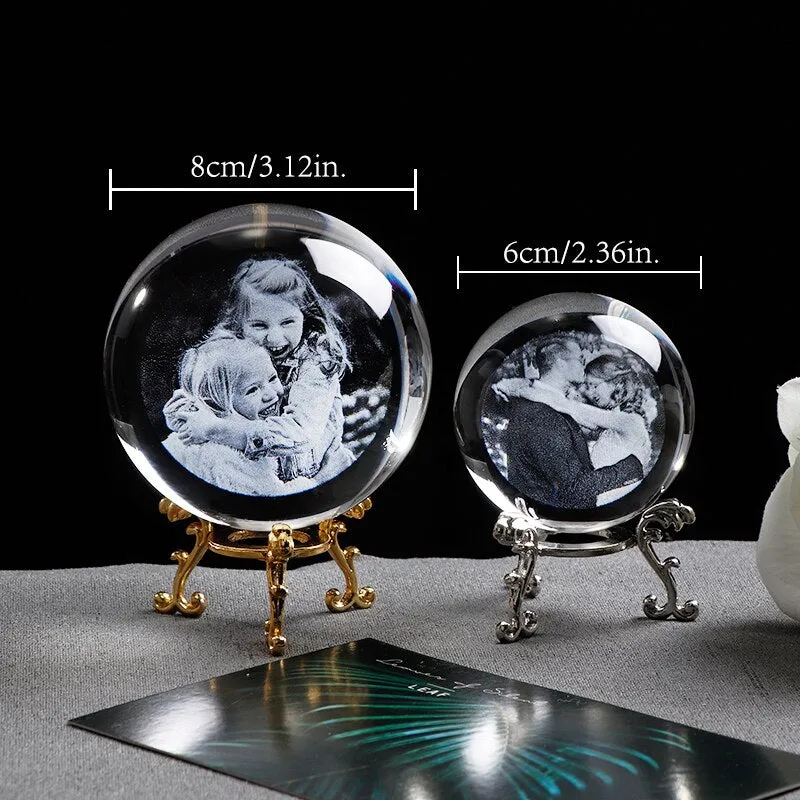 Personalized Glass Ball Photo Frame- Special Birthday Gift For Girlfriend