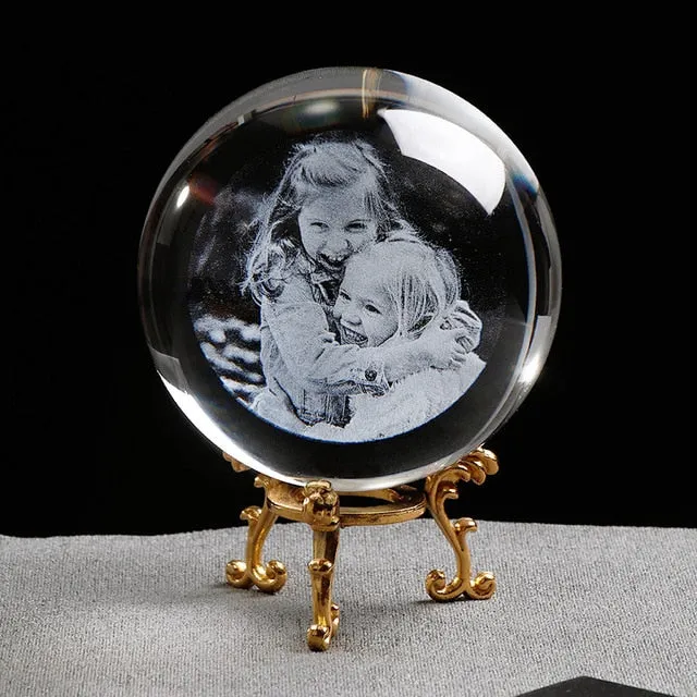 Personalized Glass Ball Photo Frame- Special Birthday Gift For Girlfriend
