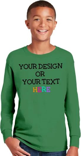 Personalized Shirt for Kids Girls Boys Long Sleeve DIY Your Image Photo Text Custom Tee Front/Back Print