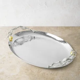 Pomegranate Silver & Gold Oval Tray