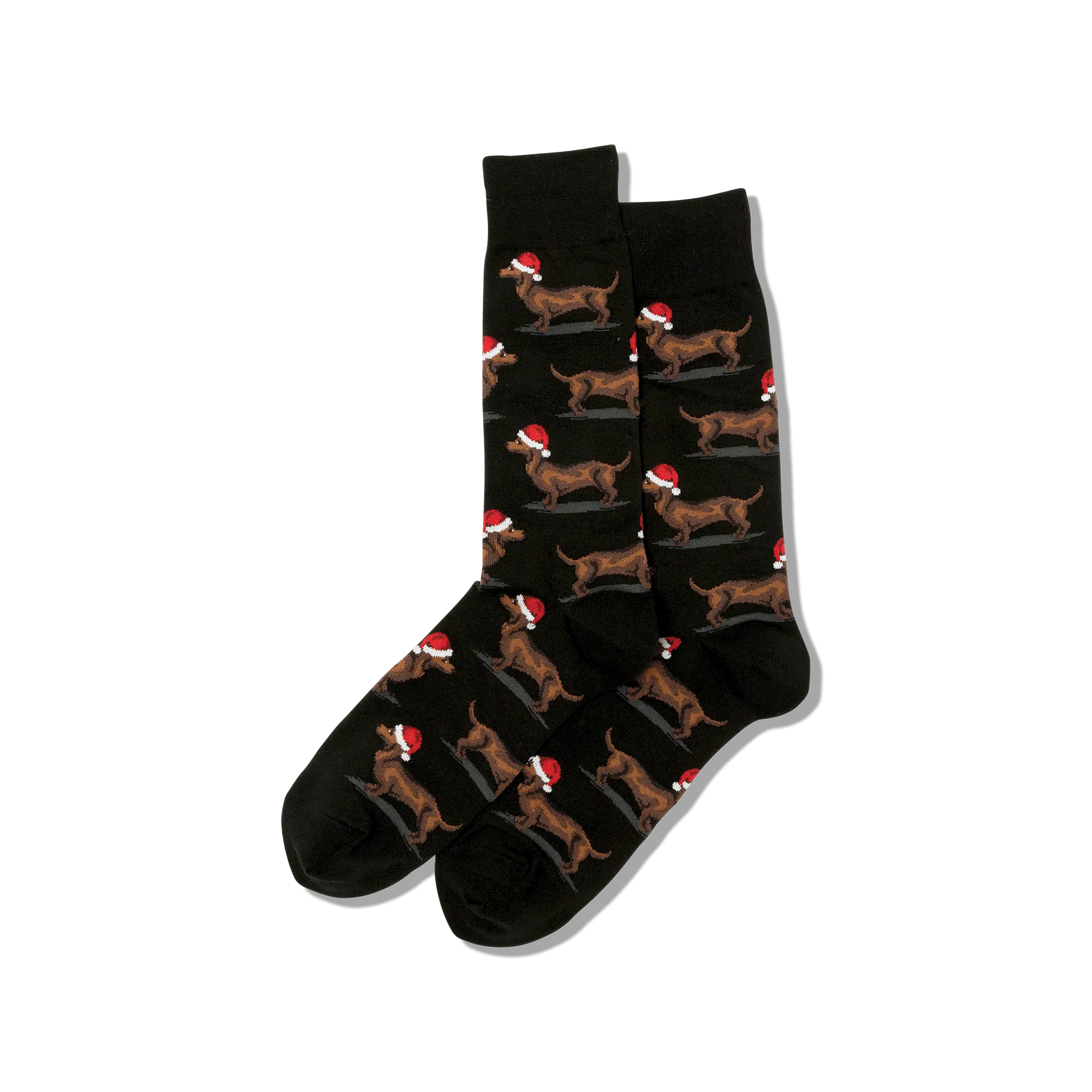 "Christmas Dachshunds" Cotton Crew Socks by Hot Sox