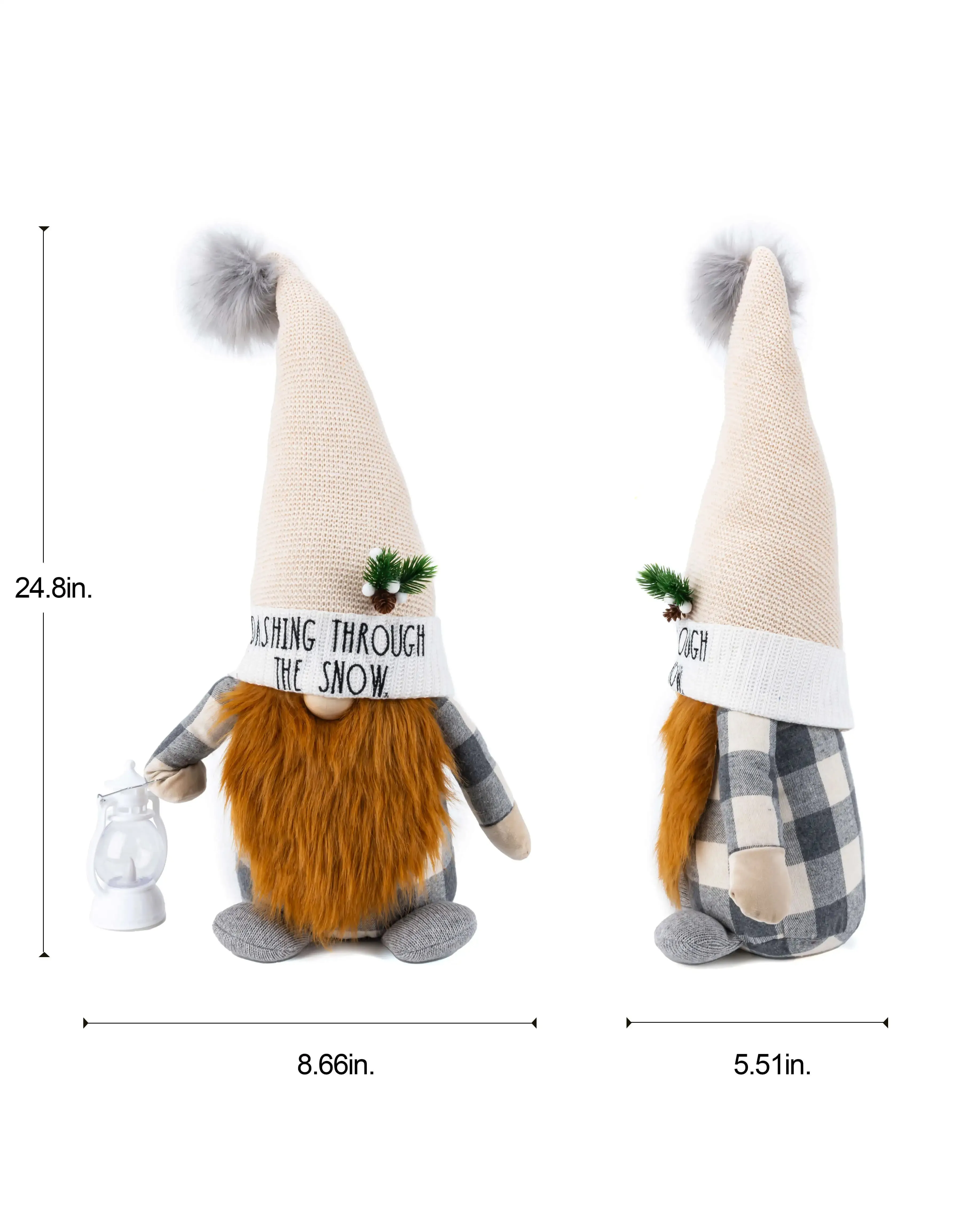 Rae Dunn “Dashing Through Snow” Winter Gnome with Lantern