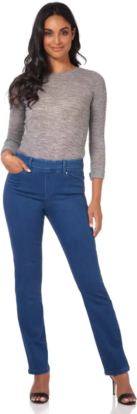 REKUCCI Women's Secret Figure Premium Lux Denim Straight Leg Pull-On Jean