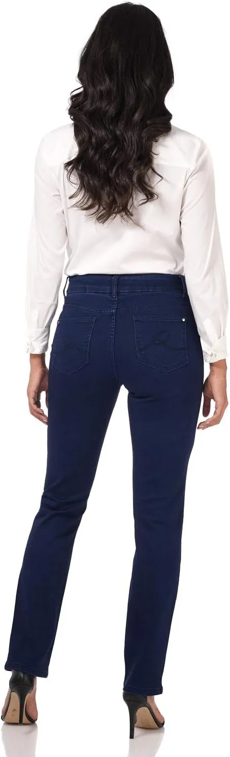 REKUCCI Women's Secret Figure Premium Lux Denim Straight Leg Pull-On Jean
