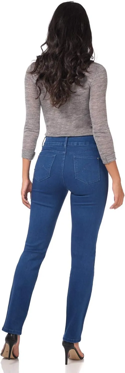 REKUCCI Women's Secret Figure Premium Lux Denim Straight Leg Pull-On Jean