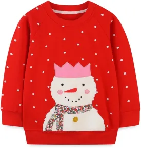 RETSUGO Toddler Boy Christmas Outfit Baby Boy Girl Winter Warm Holiday Fleece Pullover Xmas Crewneck Sweater 1-7 Years
